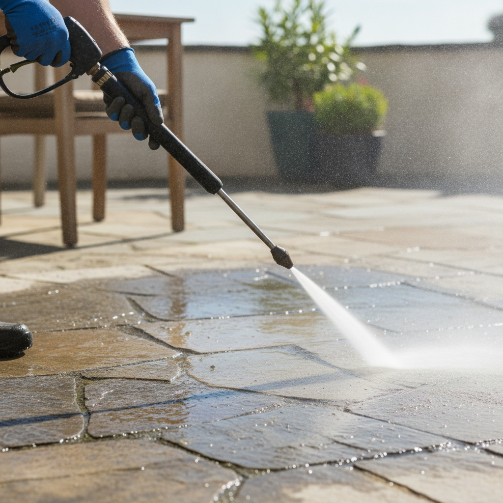 Patio Pressure Washing just hands