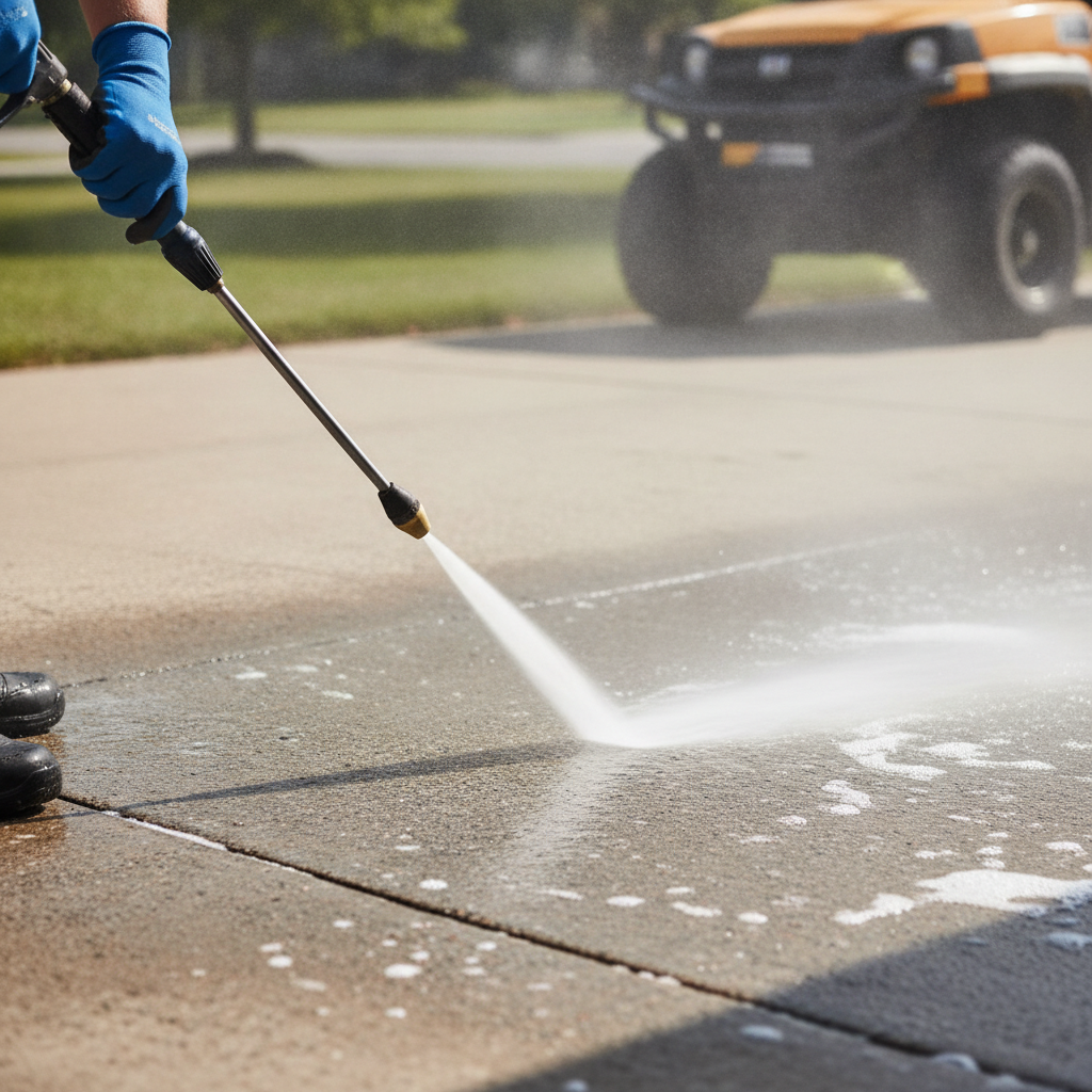 Driveway Pressure Washing just hands
